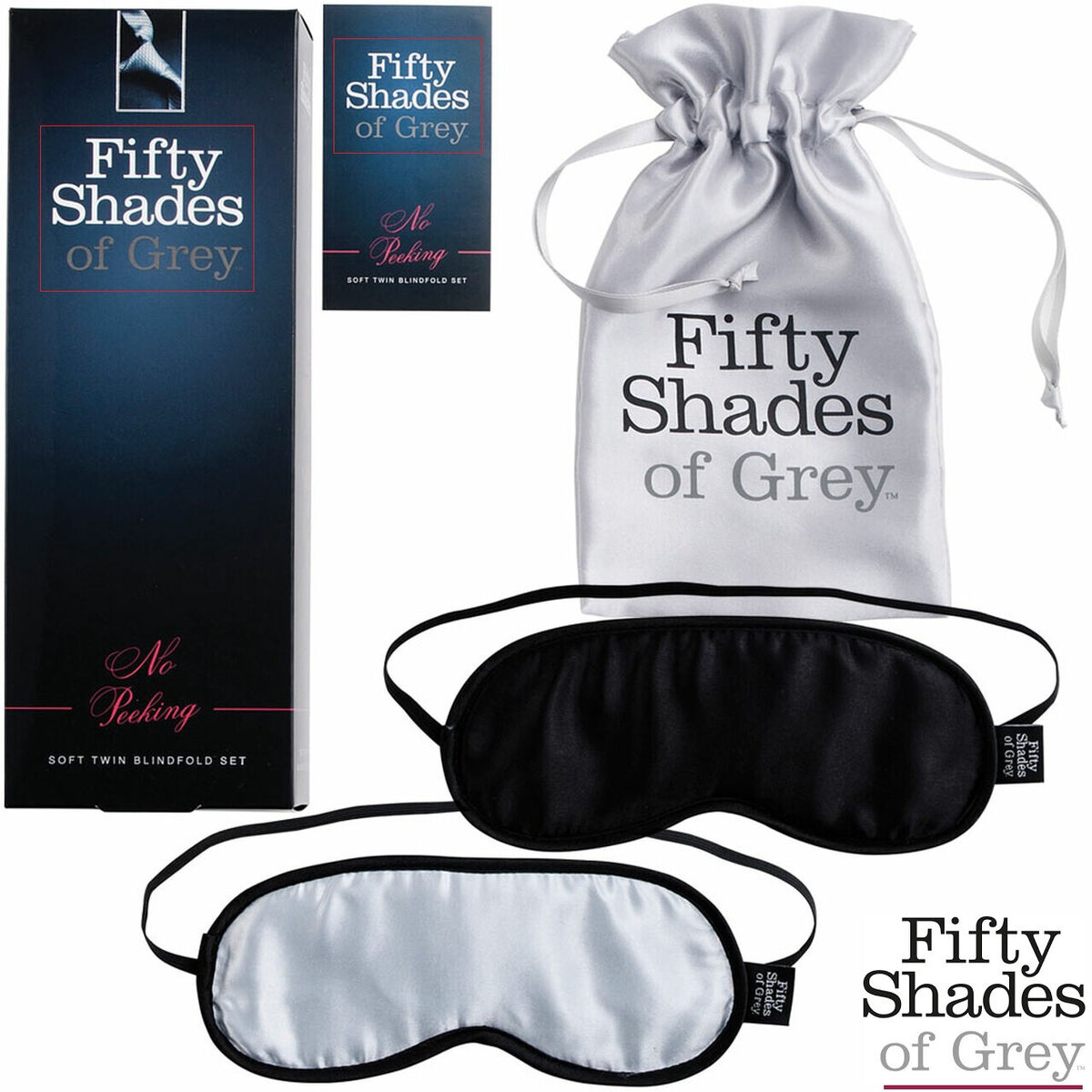 Fifty Shades of Grey No Peeking Blindfold Twin Pack