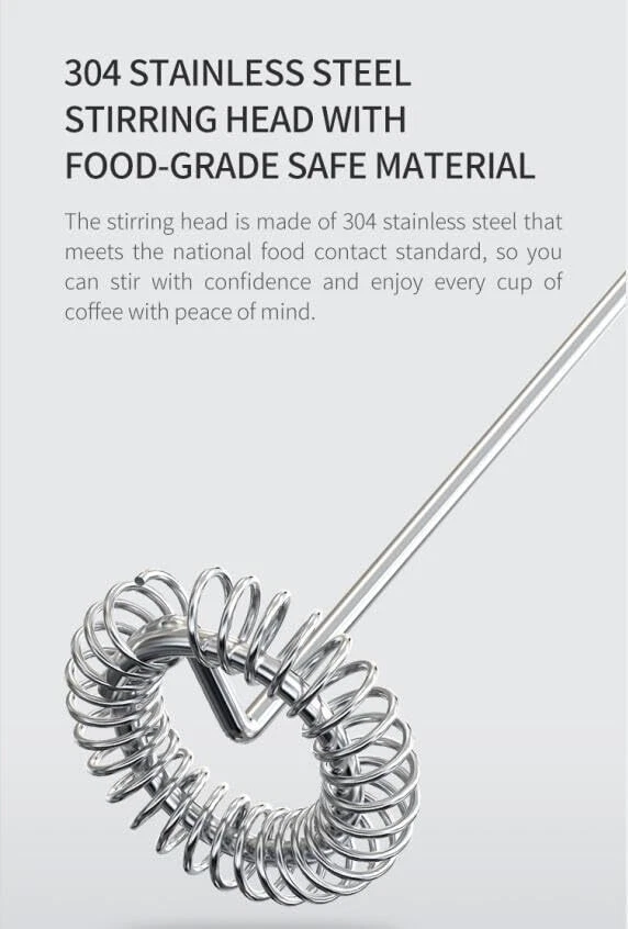 Milk Frother Wand with trip bag trip coffee bagHandheld Stainless Steel - Bat...