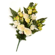 25" Cream  Green Artificial Rose and Gladiolus Half Bush -Perfect for Memorials