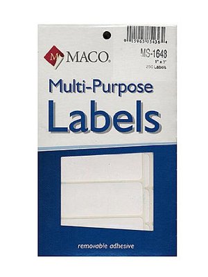Maco Multi-Purpose Handwrite Labels rectangular 1 in. x 3 in MS1648