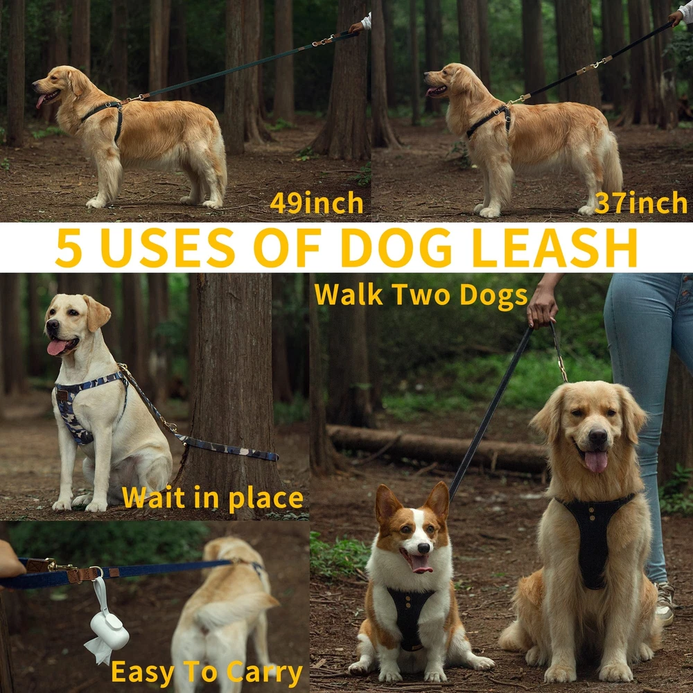 Dog Harness, No Pull Dogs Harness and Multi-Function Leash Set for Medium Dog...