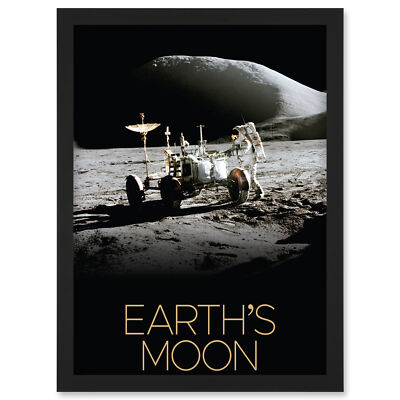 NASA Our Solar System Moon Lunar Roving Vehicle Apollo 15 Framed Art Print A4