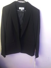 NEW CALVIN KLEIN WOMENS BLAZER BLACK SIZE 8 CASUAL SUIT JACKET TOP NWT