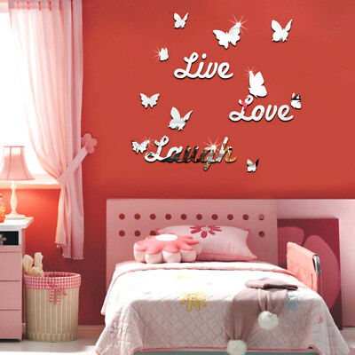 Live Laugh Love E Removable Wall Stickers Mirror Decal Diy Room Decor - Mirrored Wall Letters Bedroom Live Laugh Love E Removable Wall Stickers Mirror Decal Diy Room Decor - Mirrored Wall Letters Bedroom