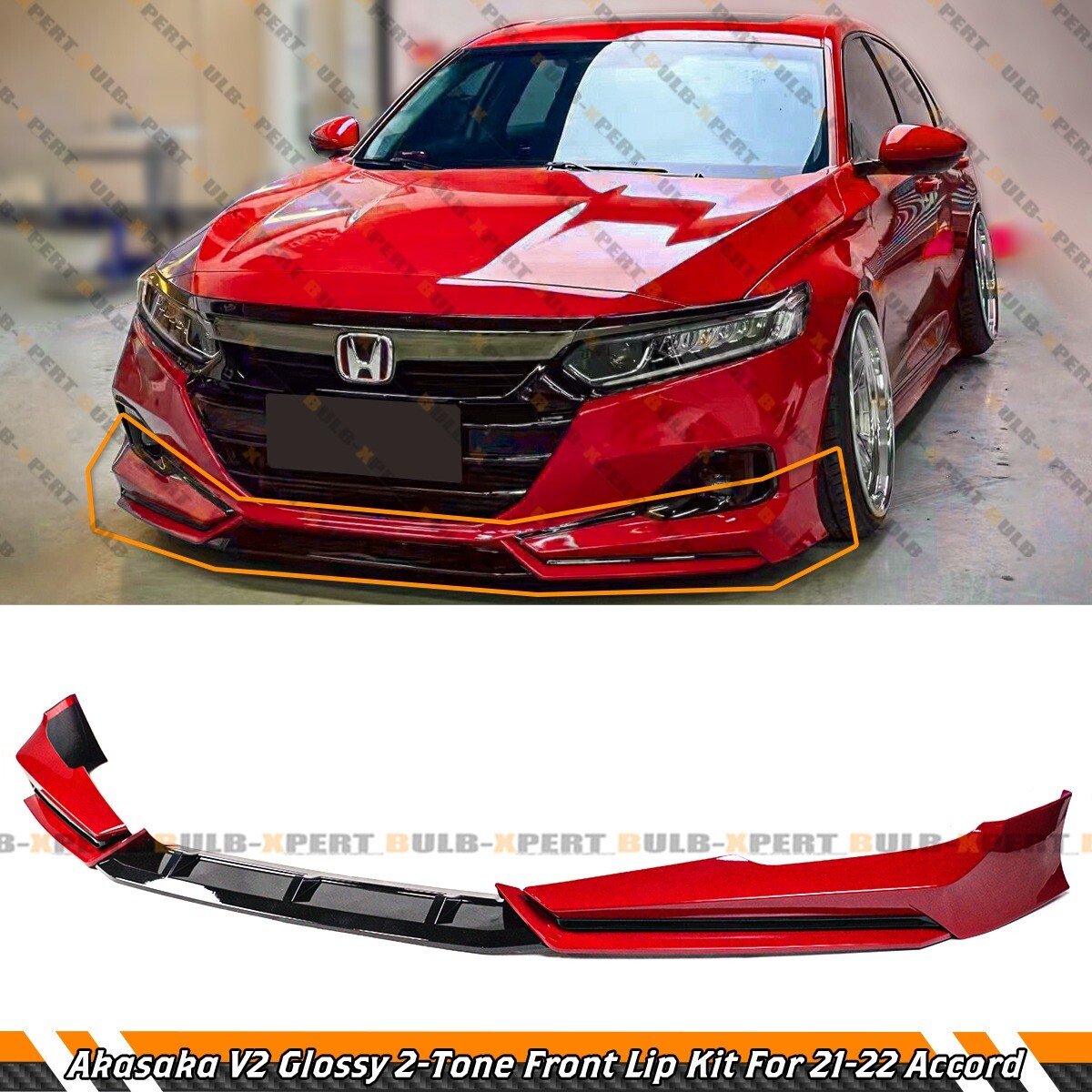 2021-22 Honda Accord Akasaka V2 San Marino Red 2-Tone Front Bumper
