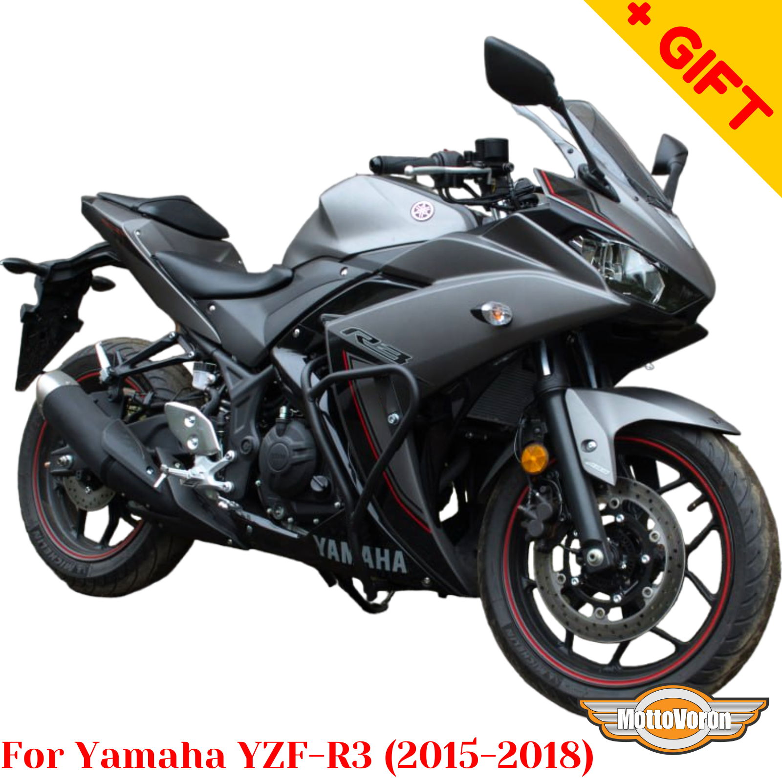 2015 R3 Handlebars For Yamaha YZF R3 Crash bars Yamaha R3 Engine guard YZF-R3 (2015-2018 ...