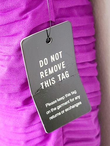 NWT Express Dress Purple One Puff Shoulder Ruched Ruffle Mini Size Med ๐ - Picture 4 of 8