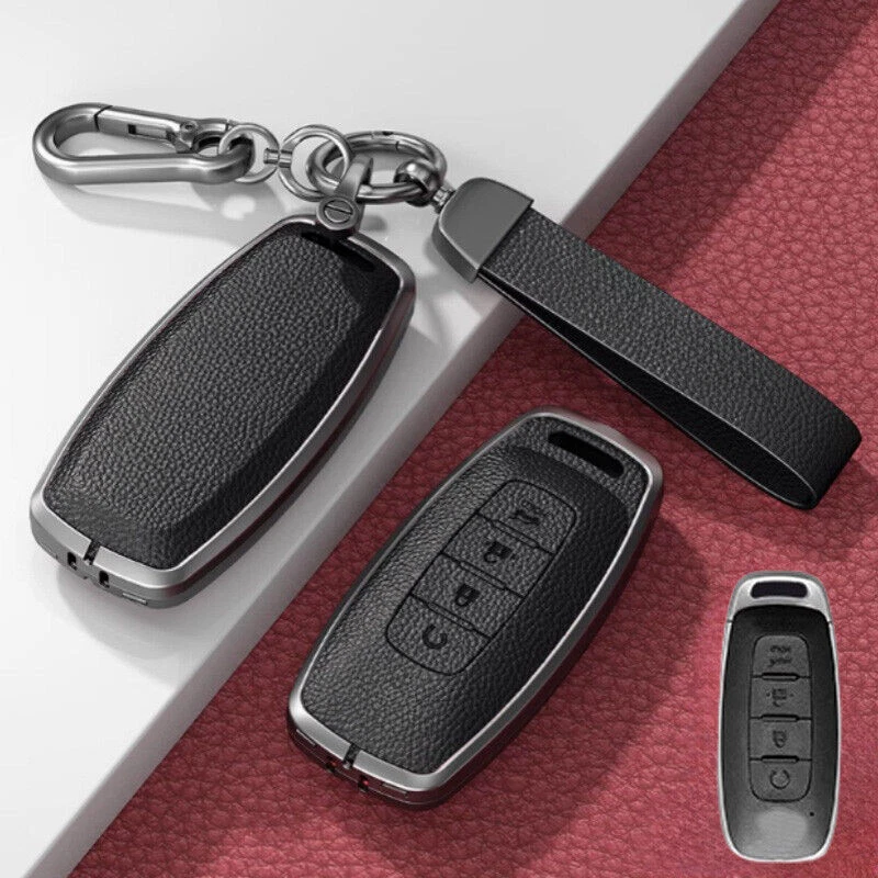 Zinc Alloy Leather Car Remote Key Case Cover For Nissan X-trail Qashqai J12 T33 Foto 3 de 4