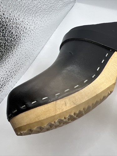 Swedish Hasbeens Husband Clogs in Black Women's Size 36 Boho Indie Comfy - Picture 10 of 19