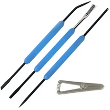 Solder Aid Kit - Includes Brush, Scraper, Knife, Hook, Awl, Fork, and Heatsink