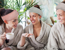 4Pack Spa Facial Headband Makeup HairWrap Adjustable HairBandSoft TowelHead Band