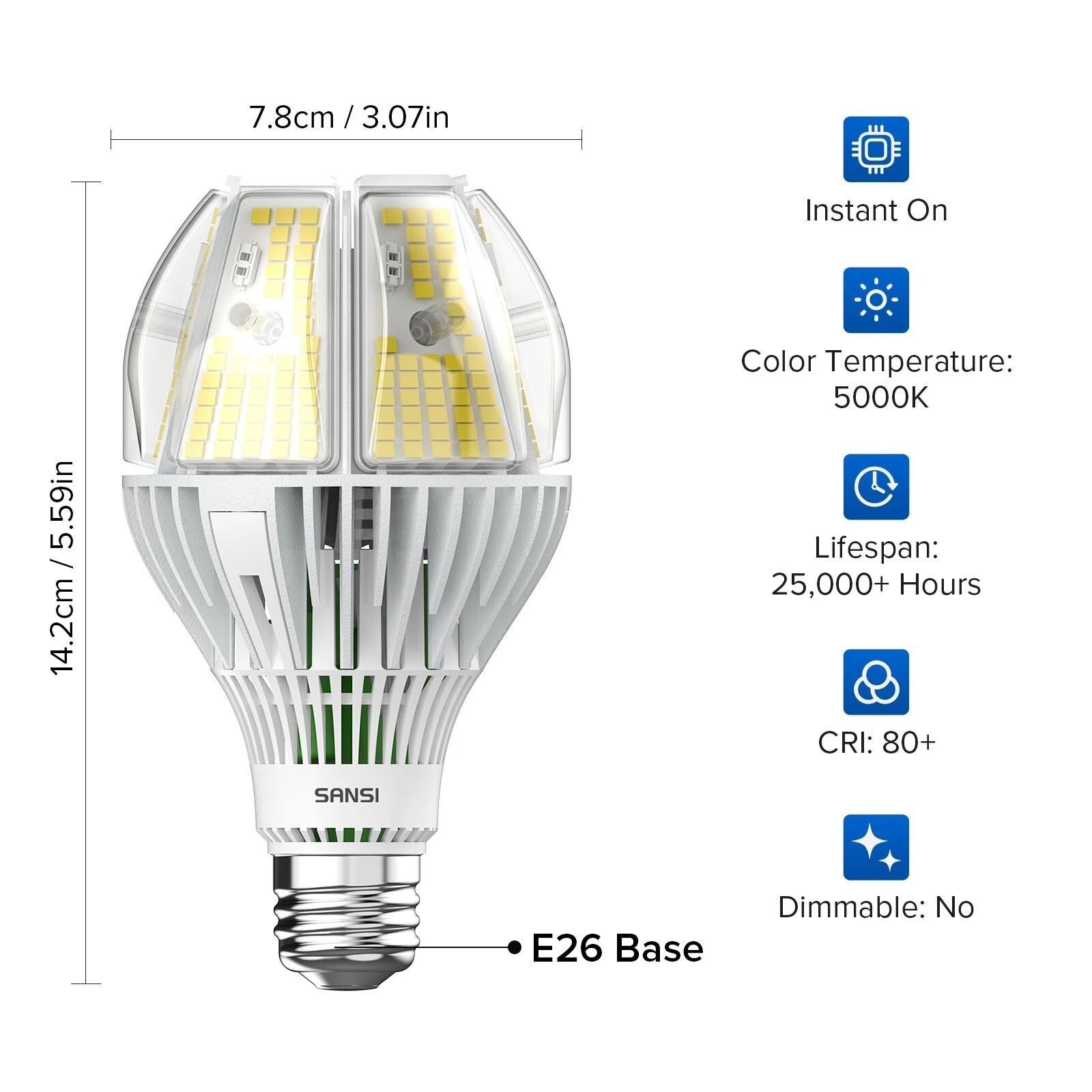 10,000LM E26 LED Light Bulbs A21 65W=650W 5000K Daylight Workshop Garage Lamp - Picture 4 of 14