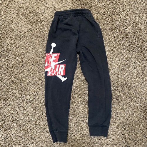 Nike Air Jordan Jumpman Jogger Sweatpants Boys Youth Small Swoosh Black White - Picture 4 of 5
