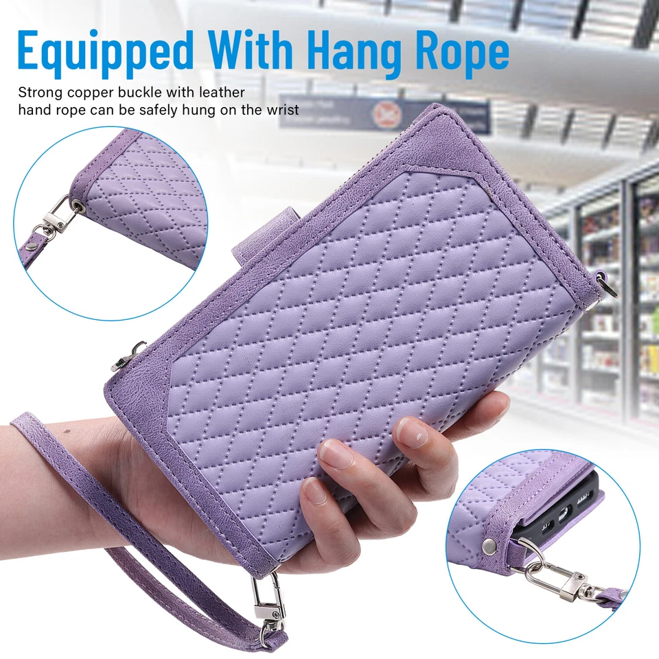 For iPhone 14 15 16 Pro Max 12 13 XR XS 7 8 Plus Leather Wallet Flip Zipper Case - Image 4 of 4