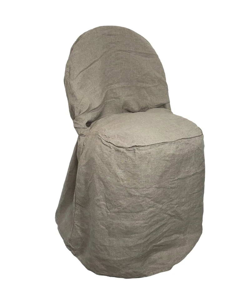 Vintage FLAX by Jeanne Engelhart Affirmation Slipcover 100% Linen Dining Chairs - Image 3 of 4