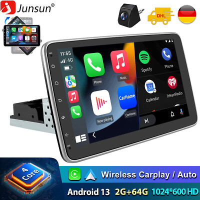 10'' Android 13 360° Drehbar Bildschirm Carplay DAB+ 1DIN Autoradio GPS Navi WIFI