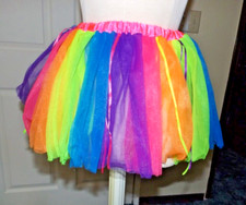 Girls Tutu Skirt Rainbow Ruffle Multi Layer Size S-M