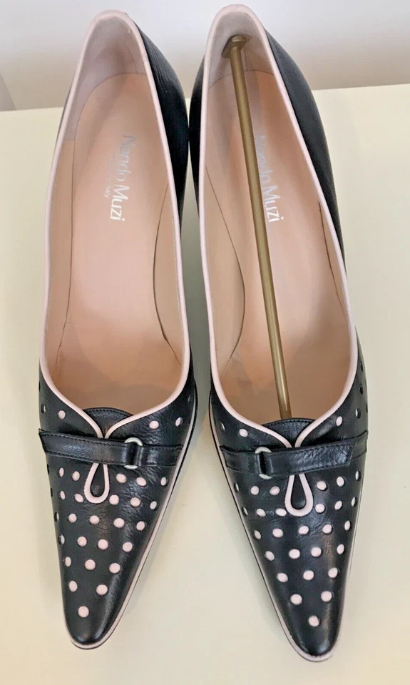 Zapatos de salón Nando Muzi para mujer 40/9,5 informales de cuero rosa polvoriento negro Italia Foto 4 de 4