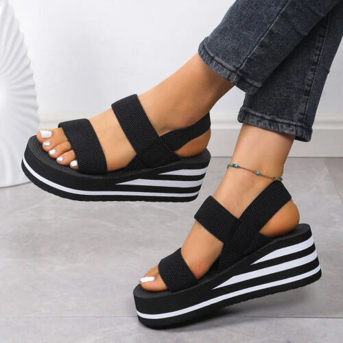 Women's Leisure Wedge Sandals Open Toe Thick Soled Platform Summer Casual Shoes