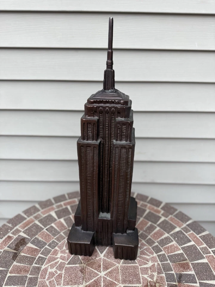 "Estatua de metal modelo Art Deco Empire State Building grande de colección de 22""" Foto 2 de 4