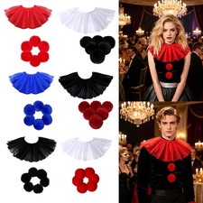Adults Clown Collar Carnival Jester Collar Creative 6pcs Pompoms Trendy Circus