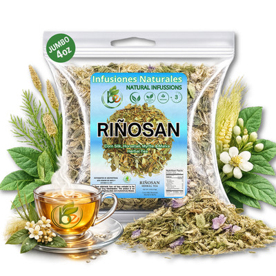 Riñosan Herbal Tea   4 oz (113g)   Corn Silk, Horsetail, Myrtle & Malva   Caffei