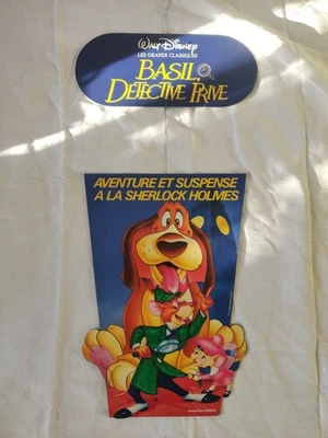 Vidéoclub PLV Double Face Walt Disney Basil Detective Privé En Vidéo TBE - Photo 1/4