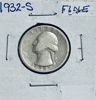 1932 S Washington Quarter First Year Issue Key Date Only 408 000 Minted