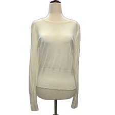 Vintage Hillard  Hanson Ivory Knit Sweater Size Large Vintage Sizing Fit Medium