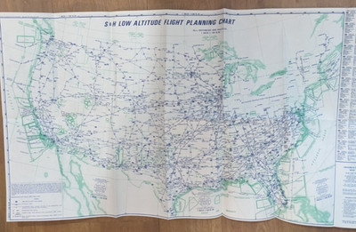 Vintage Low Altitude Flight Planning Chart 1971 Edition S & H Green Stamps