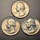 Lot of 3 different Washington silver quarters.1951d 1952d 1958d Au/Unc