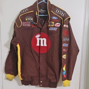 Chase Authentics M&M’s NASCAR Nextel Cup Brown Yellow Red Jacket Size L