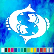 PISCES Symbol cut vinyl decal #2 car truck window Astrology stickers