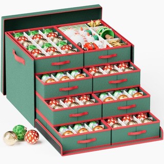 Bauble Storage Box With Divider 144 Compartment 8 Tray Xmas Ornament Container