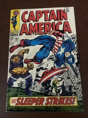 Captain America #102 1968 Marvel Comics The sleeper Strikes - High Grade