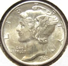 1941 MERCURY DIME - Uncirculated Full Split Bands - #2133