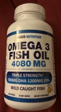 Arazo Nutrition Wild Caught Omega 3 Fish Oil 4,080mg Triple Strength DHA- 90 ct