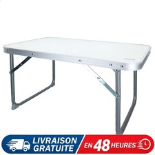 Table de Camping Pliante Aluminium Blanche 60x40x40 cm AKTIVE - Plage Jardin