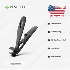Straight Blade Toenail Clippers with Nail Catcher - Perfect for Thick Nails