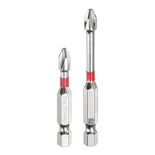 2pcs PH2 Phillips Screwdrivers Bit 1/4" Hex Shank 2+2.8" Long Magnetic Red