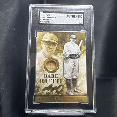 2015 Leaf Babe Ruth #BRB-01 Rare Bat Relic GOLD 20/25 Game Used MEM Yankees HOF