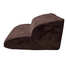 Extra Wide Foam Dog Stairs 2 Step Pet Ramp for Bed Couch Non-Slip Brown