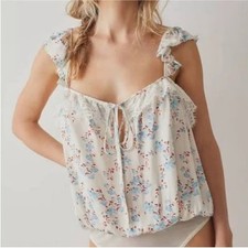 NEW - FREE PEOPLE Take It Away Bodysuit Ivory Combo - Size M