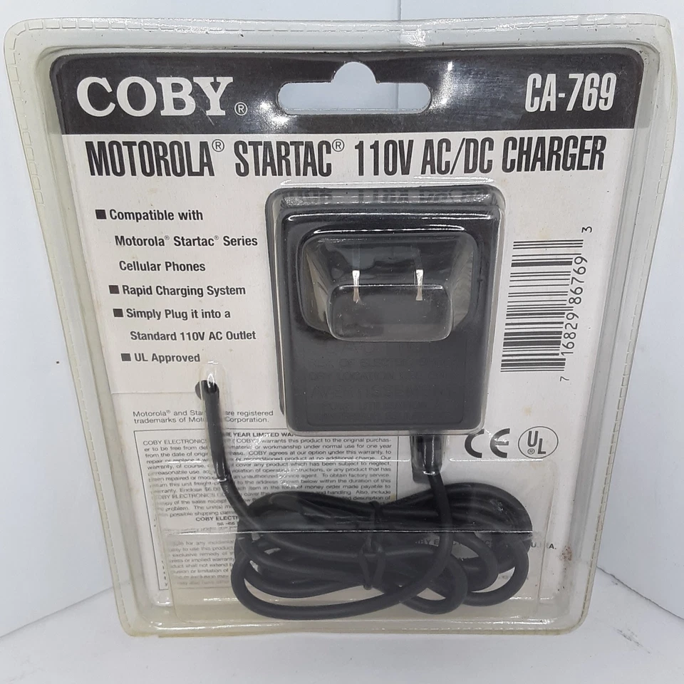 Coby Motorola StarTac серии зарядное устройство A/C адаптер 110 VAC NIB запечатанный - Изображение 2 из 2