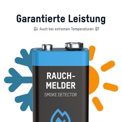 Rauchmelder ANSMANN 9V E-Block Batterie Lithium Einwegbatterie 1 Stück