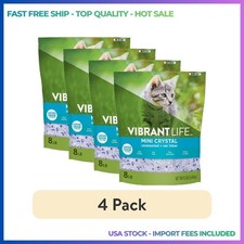 4 pack Vibrant Life Mini Crystal Unscented Cat Litter, 8 lb