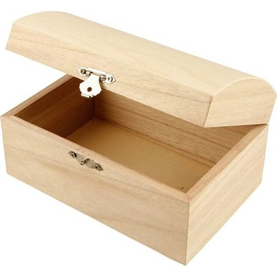 Create Crafts 575440 Creativ Schatztruhe aus Holz mit gebogenem Deckel und