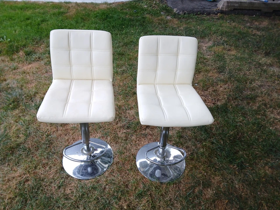 Bar Stools Modern PU Leather Adjustable Swivel Bar Stool with Back, 1 Chair - Image 2 of 4