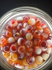 10x 5/8" Jabo Classics Marbles Lot Orange, White, Red UV Reactive