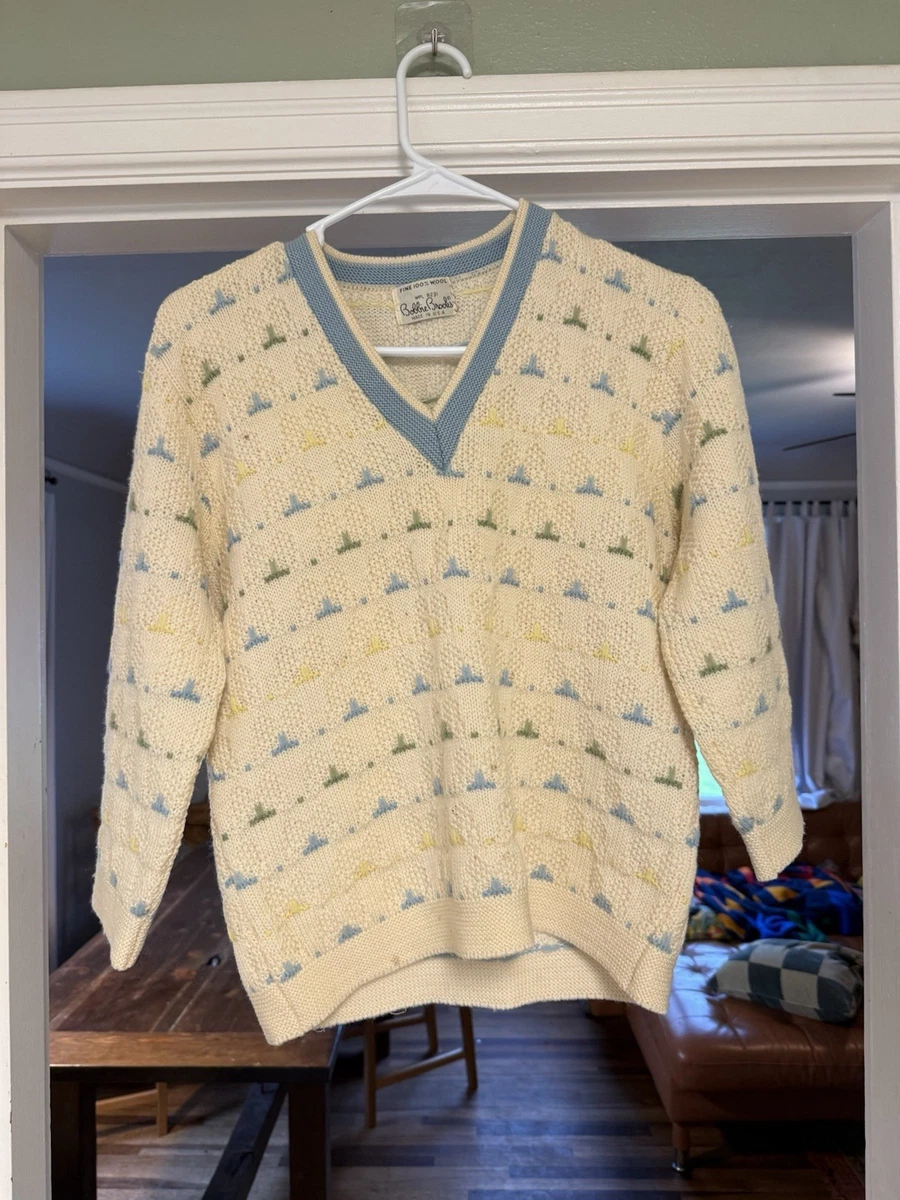 Gilet Vintage Femme Bobbie Brooks - Années 80/90 - Tapisserie Fruits Et Cravate Dos